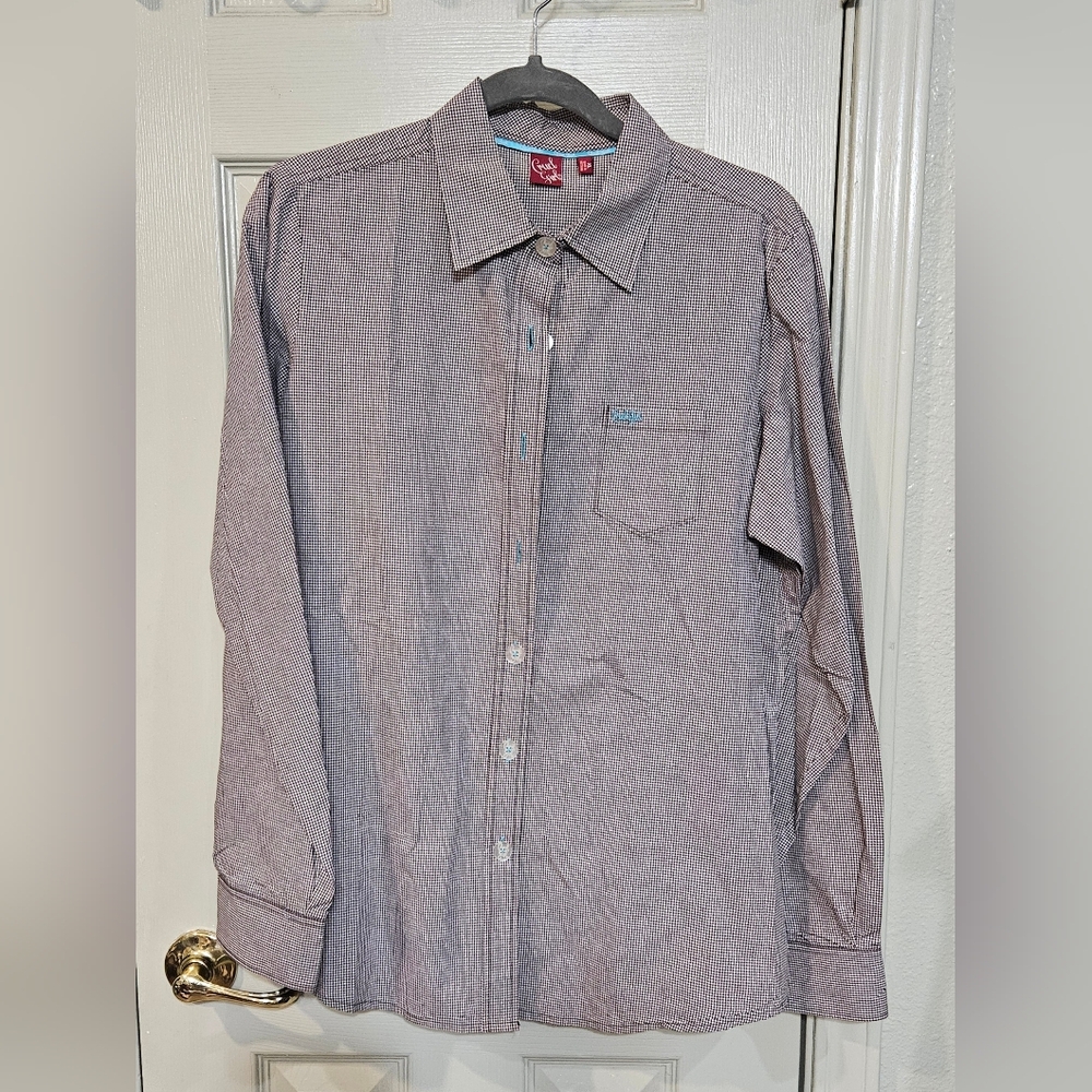 Cruel Girl Women's Button Down Shirt - Subtle Gray and White